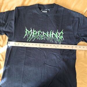 Morning Warning black T-shirt, size M, -00% cotton